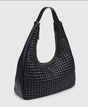 Rene Knit Woven Hobo-Black (PRE-ORDER)