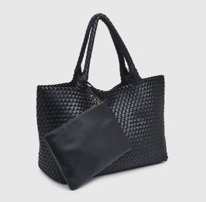 Solana Woven Tote - Black (PRE-ORDER)