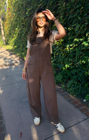Vintage Washed Cocoa Overalls (PRE-ORDER)