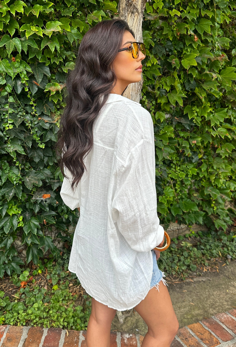 Natural Element Button Down- White