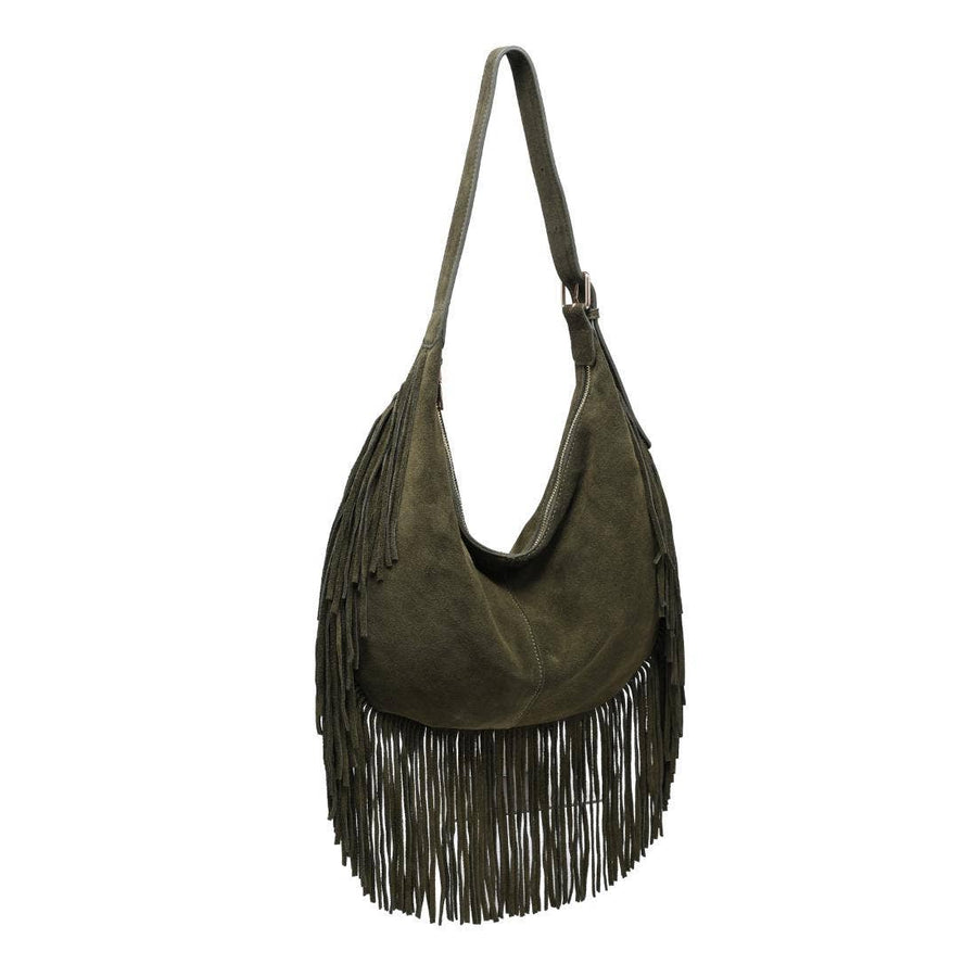 The Sienna Fringe Hobo- Olive