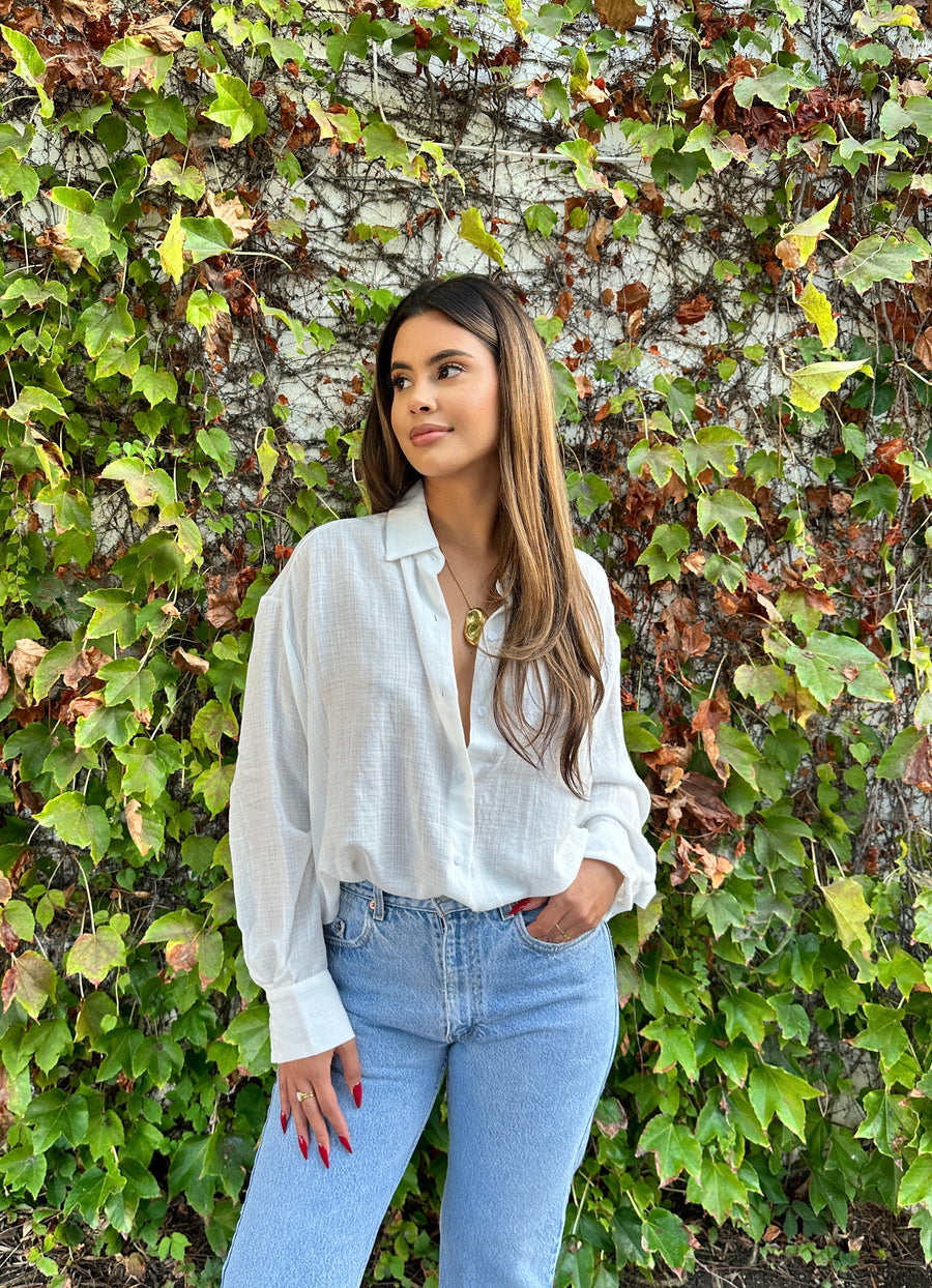 Natural Element Button Down- White