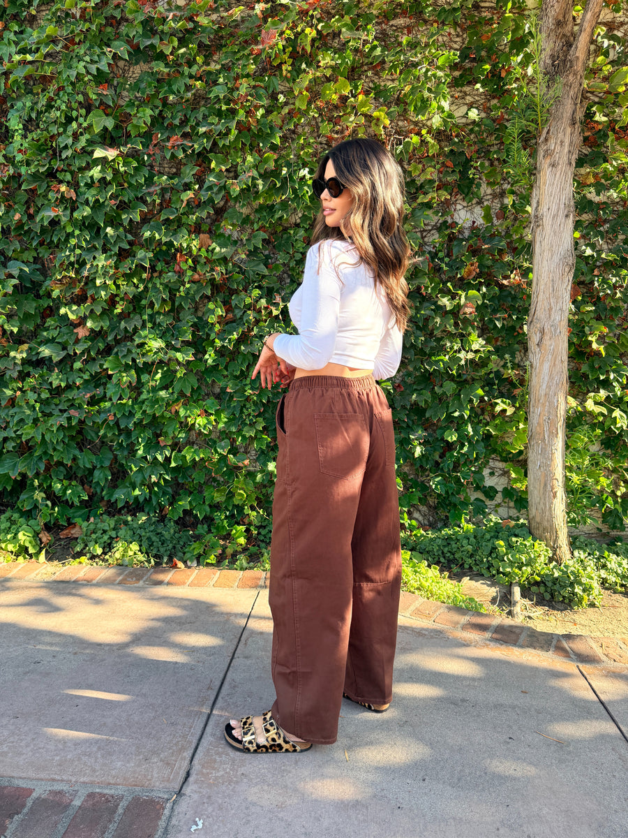 The Ranch Barrel Pant- Brown