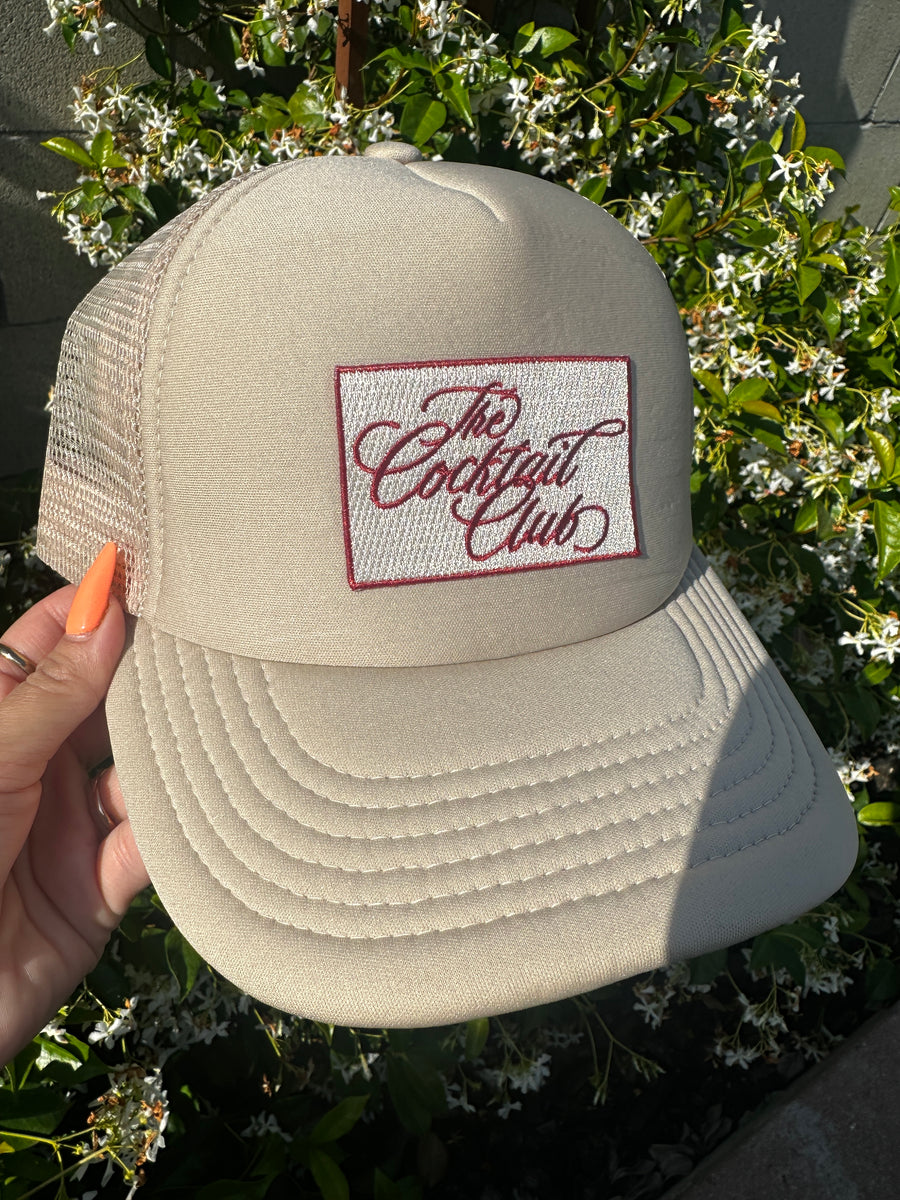 Cocktail Club (red) Tan Classic Hat