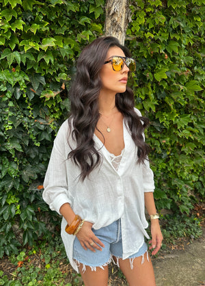 Natural Element Button Down- White