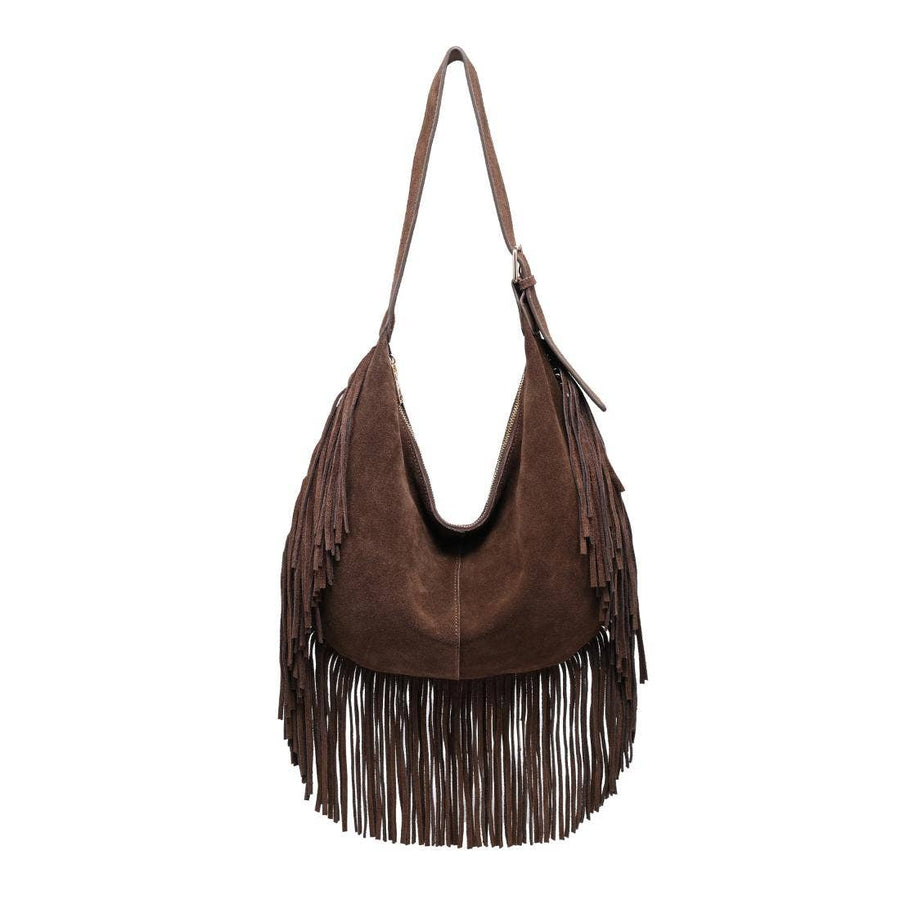 The Sienna Fringe Hobo- Chocolate