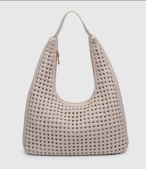 Rene Knit Woven Hobo-Oatmilk (PRE-ORDER)