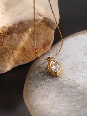 Cornelia 18K Gold Non-Tarnish Gemstone Necklace: Yellow Gold