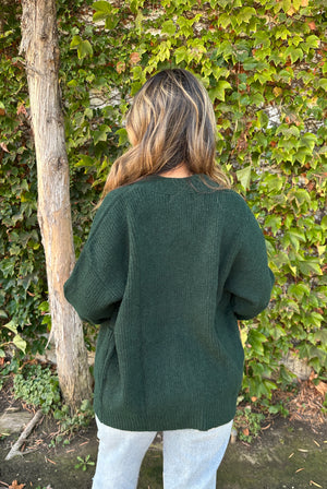 Cozy Edit Cardigan- Deep Green
