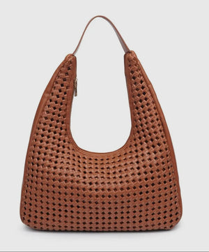 Rene Knit Woven Hobo-Cafe (PRE-ORDER)