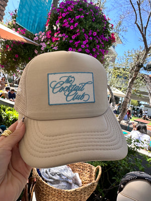 Cocktail Club (blue) Tan Classic Hat