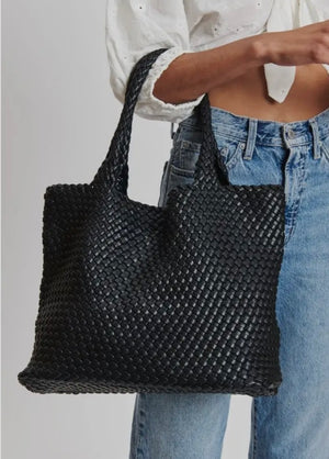 Solana Woven Tote - Black (PRE-ORDER)