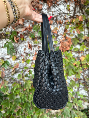 Woven Handbag- Black