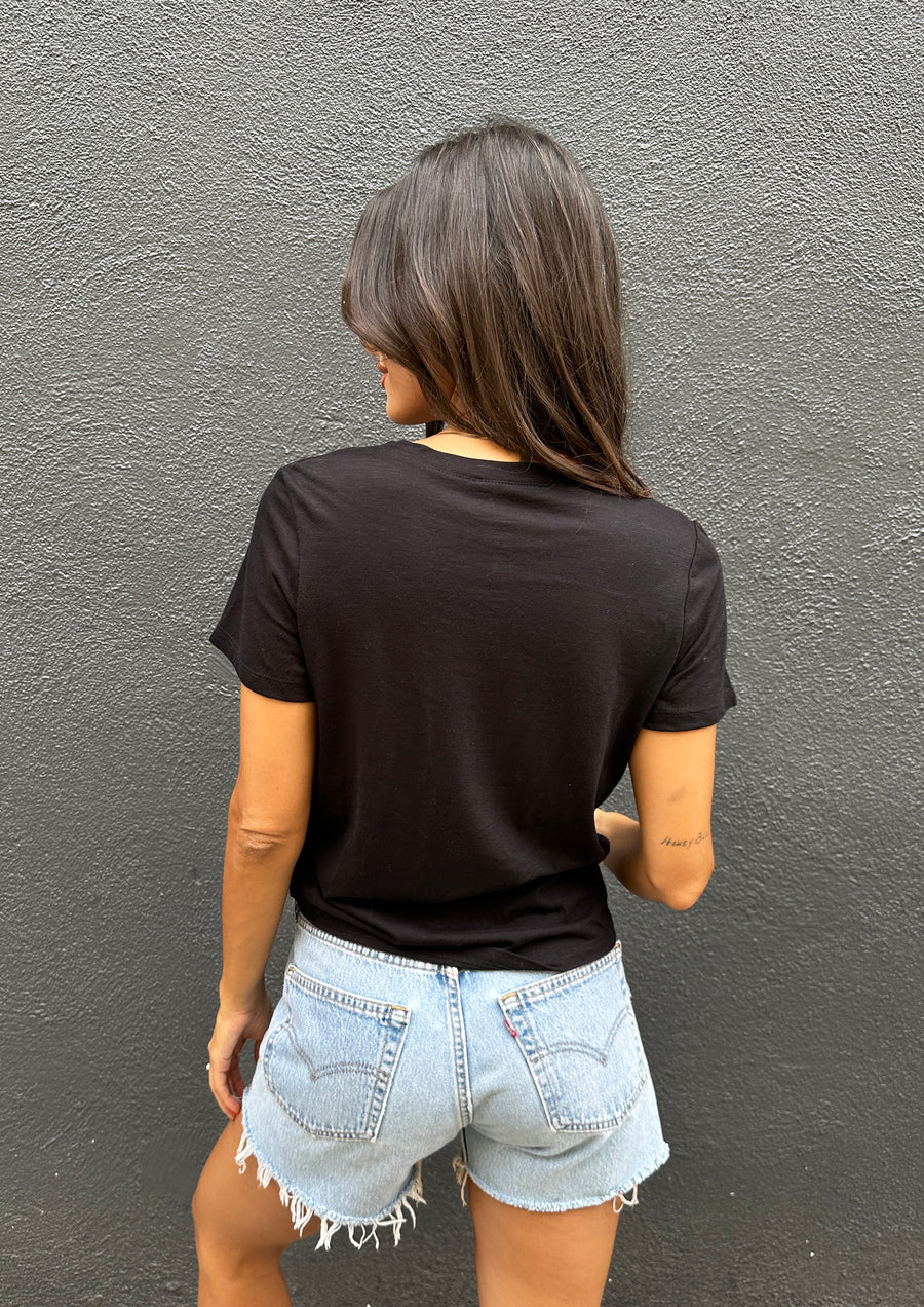 Catch Me Short Sleeve Top-Black