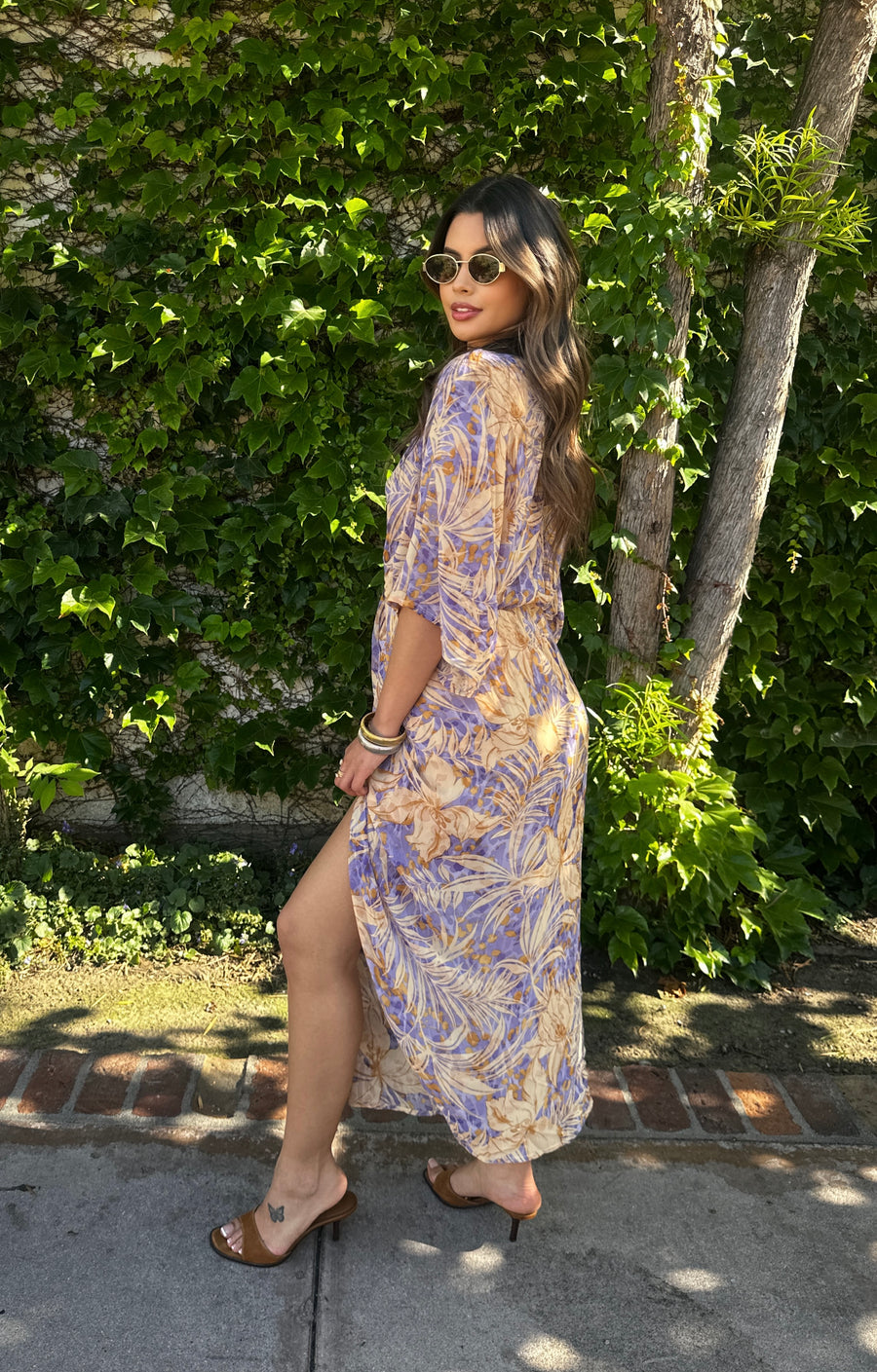 Checking In Kimono Dress