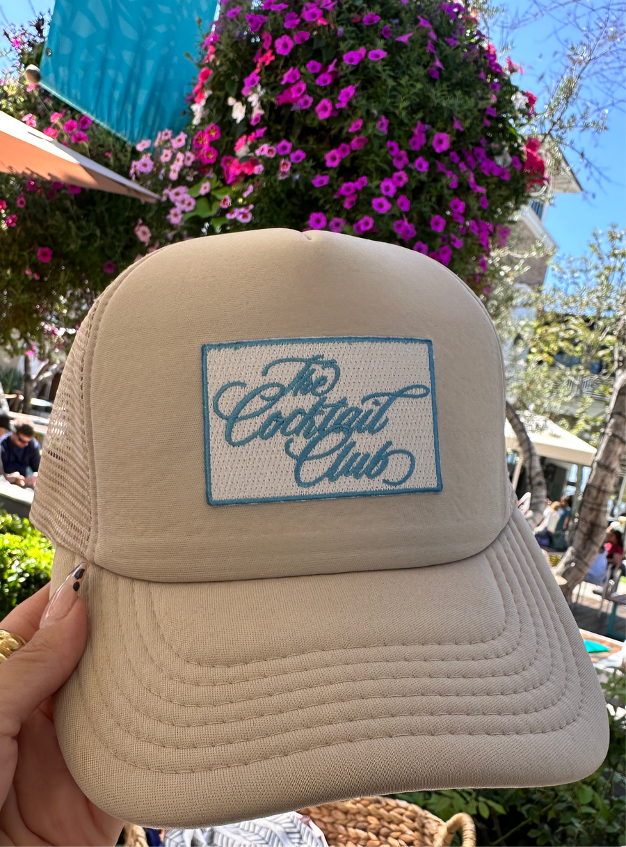 Cocktail Club (blue) Tan Classic Hat