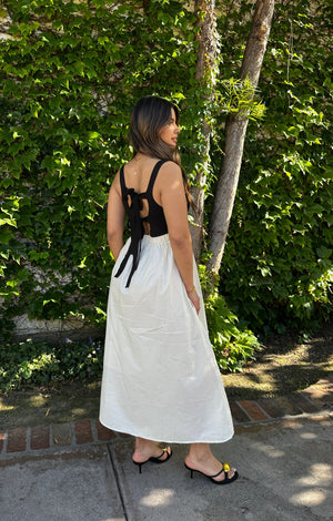 Poppy Contrast Midi Dress
