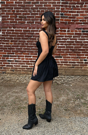 Sweetheart Mini Dress- Black