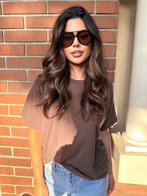 The Elevated Basic Tee- Brown