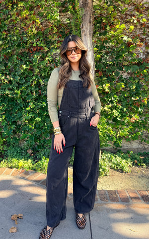 Vintage Washed Black Overalls (PRE-ORDER)
