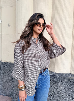The Linen Check Top
