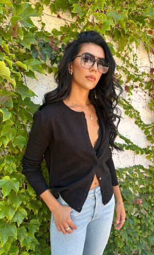 Cool Girl Cardigan- Black