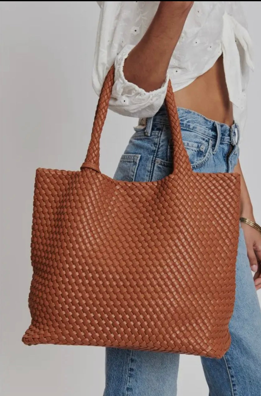 Solana Woven Tote - Tan  (PRE-ORDER)