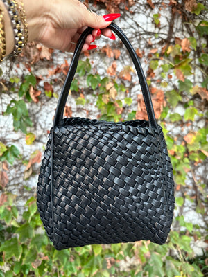 Woven Handbag- Black