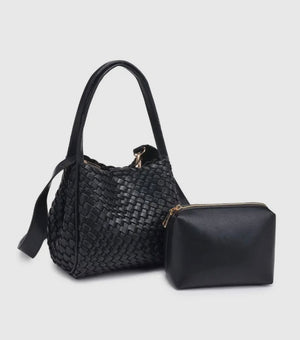 Woven Handbag- Black