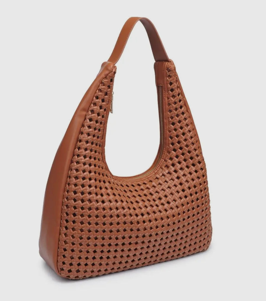 Rene Knit Woven Hobo-Cafe (PRE-ORDER)