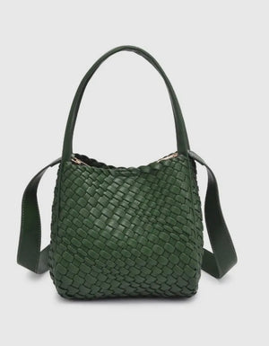 Woven Handbag- Forest Green