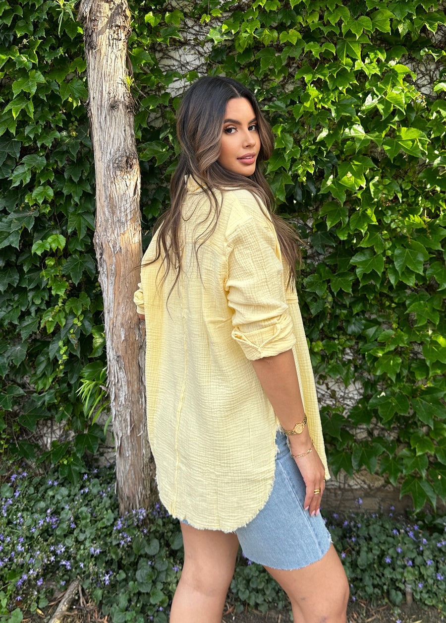 Keep'n Cool Button Up- Yellow