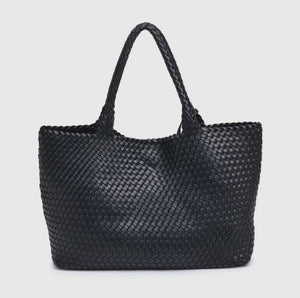 Solana Woven Tote - Black (PRE-ORDER)