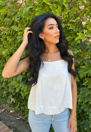 Billowy Bubble Hem Cami- White