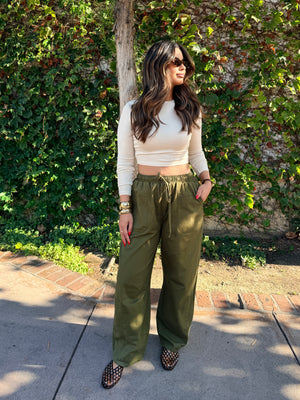 The Ranch Barrel Pant- Olive