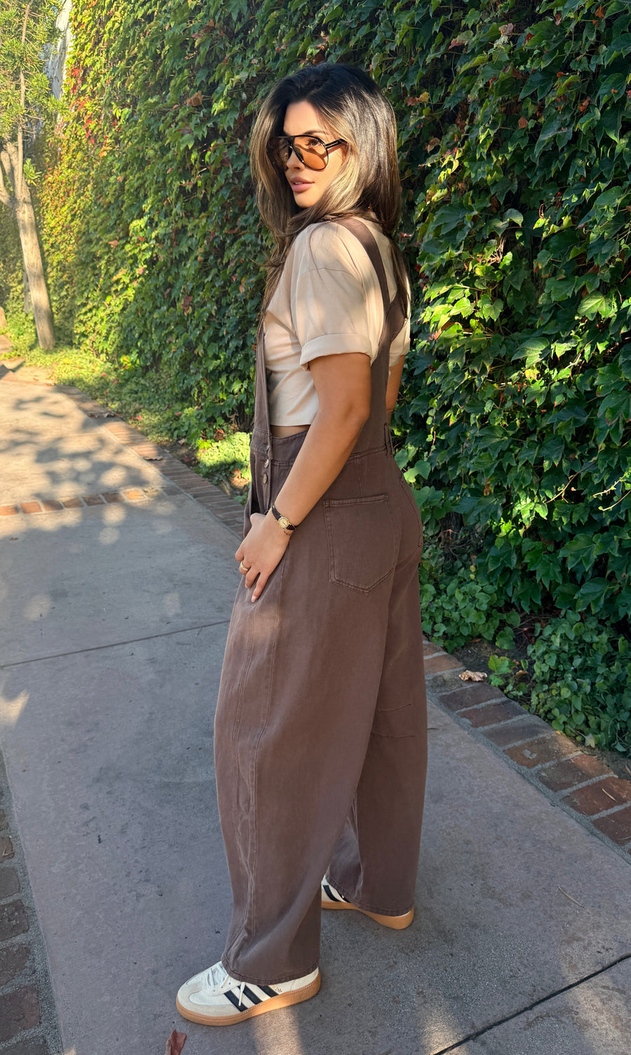Vintage Washed Cocoa Overalls (PRE-ORDER)