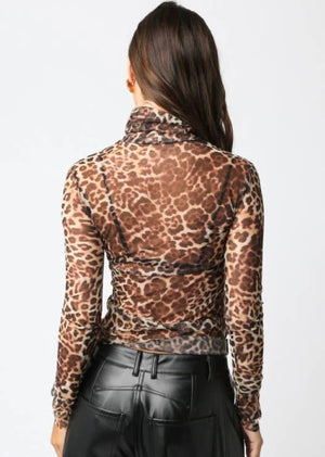 Leopard Mesh Top
