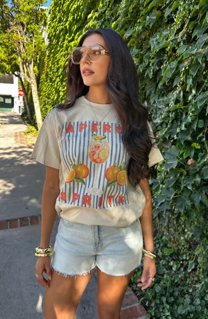 Aperol Spritz Oversized Tee-Sand