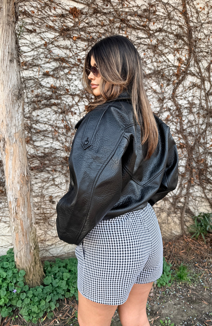 The Saylor Gingham Shorts- Black