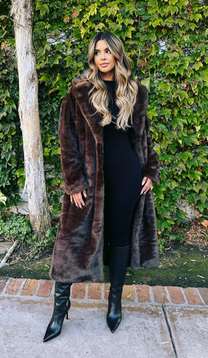 Midnight Luxe Coat- Coffee