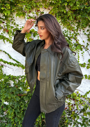 Nirvana Bomber Jacket- Hunter Green