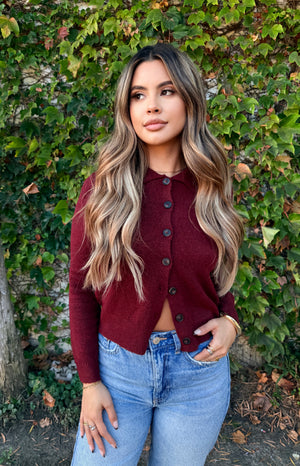 Sofia Collared Cardigan-Charcoal