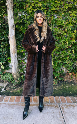 Midnight Luxe Coat- Coffee