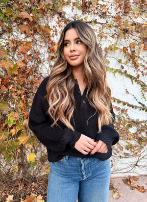 The Briar Collared Knit- Black