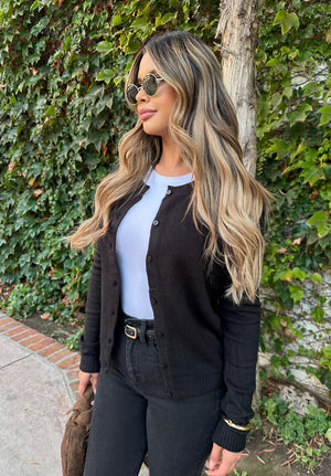 Cool Girl Cardigan- Black