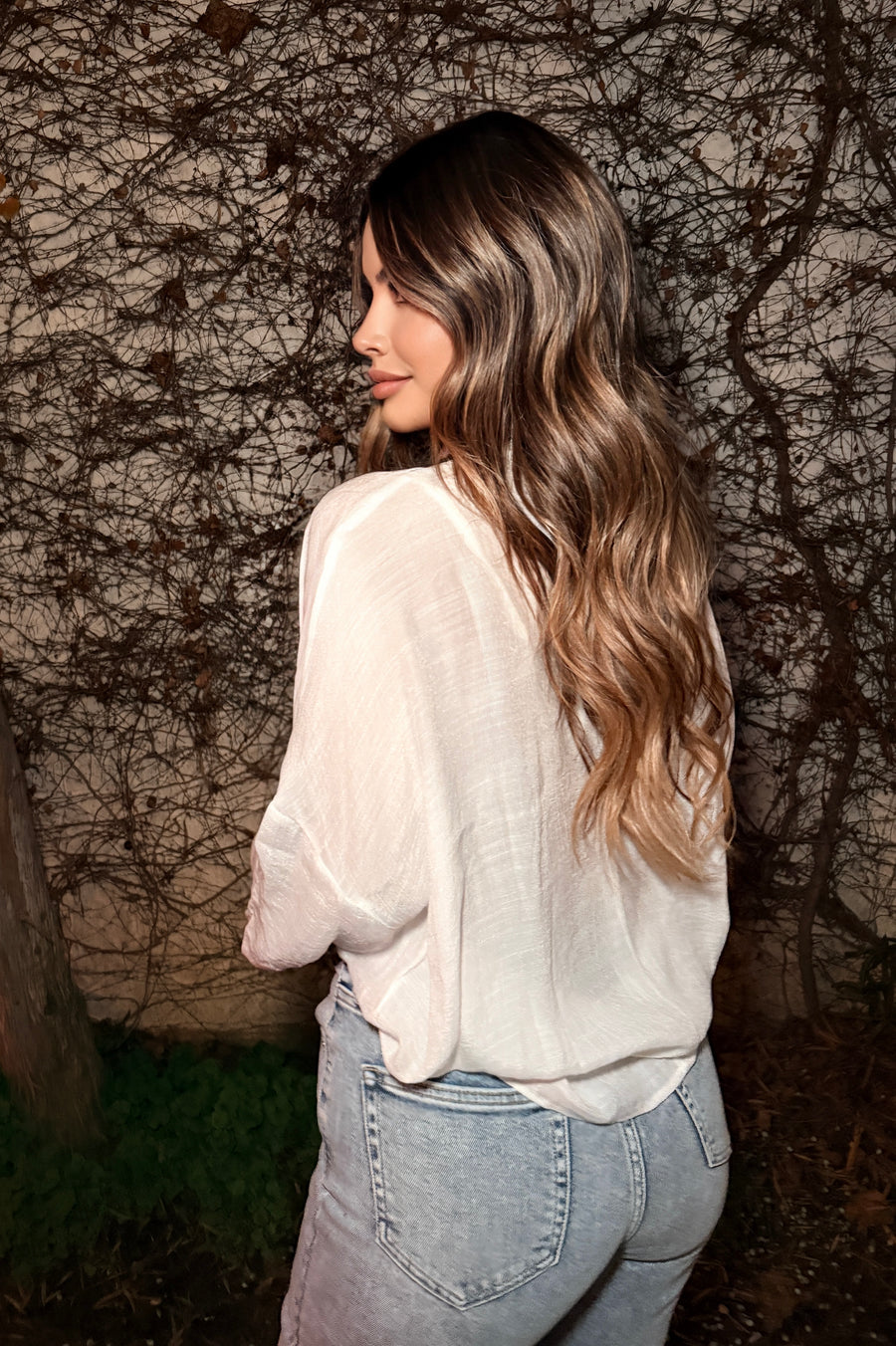 Sheer Intentions Button Down- White