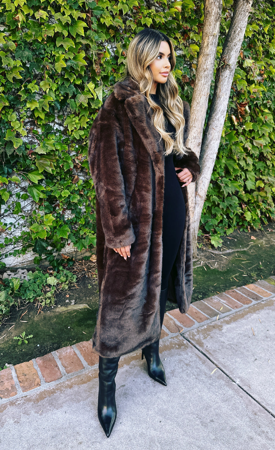Midnight Luxe Coat- Coffee