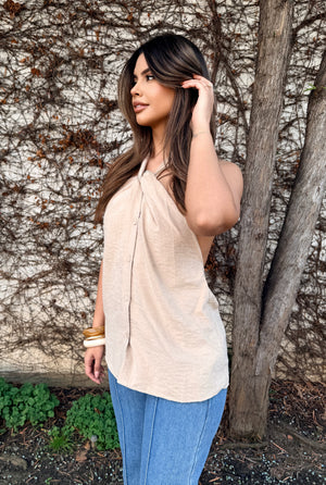 Clean Lines Halter- Oatmeal