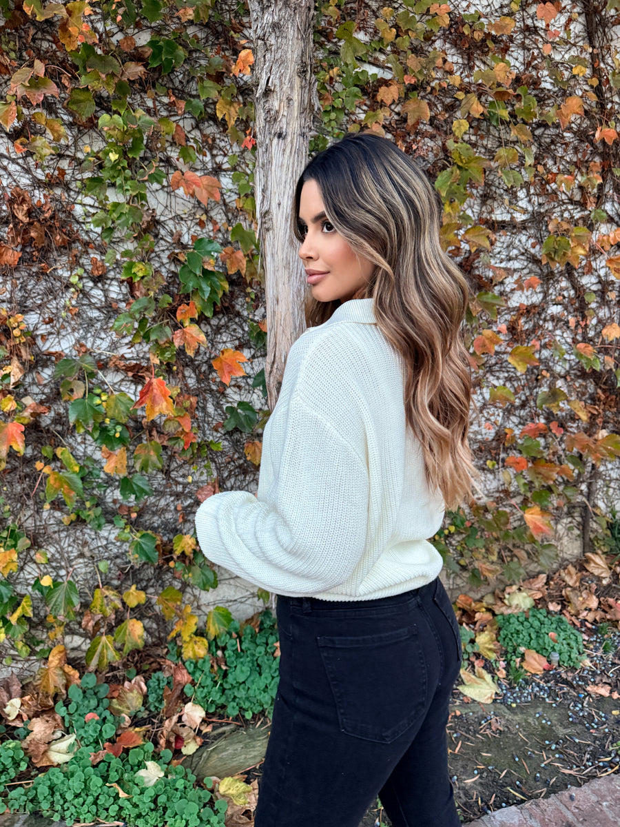 The Briar Collared Knit- Cream