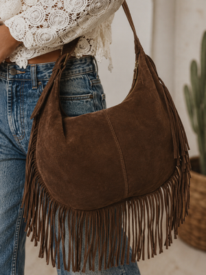 The Sienna Fringe Hobo- Chocolate